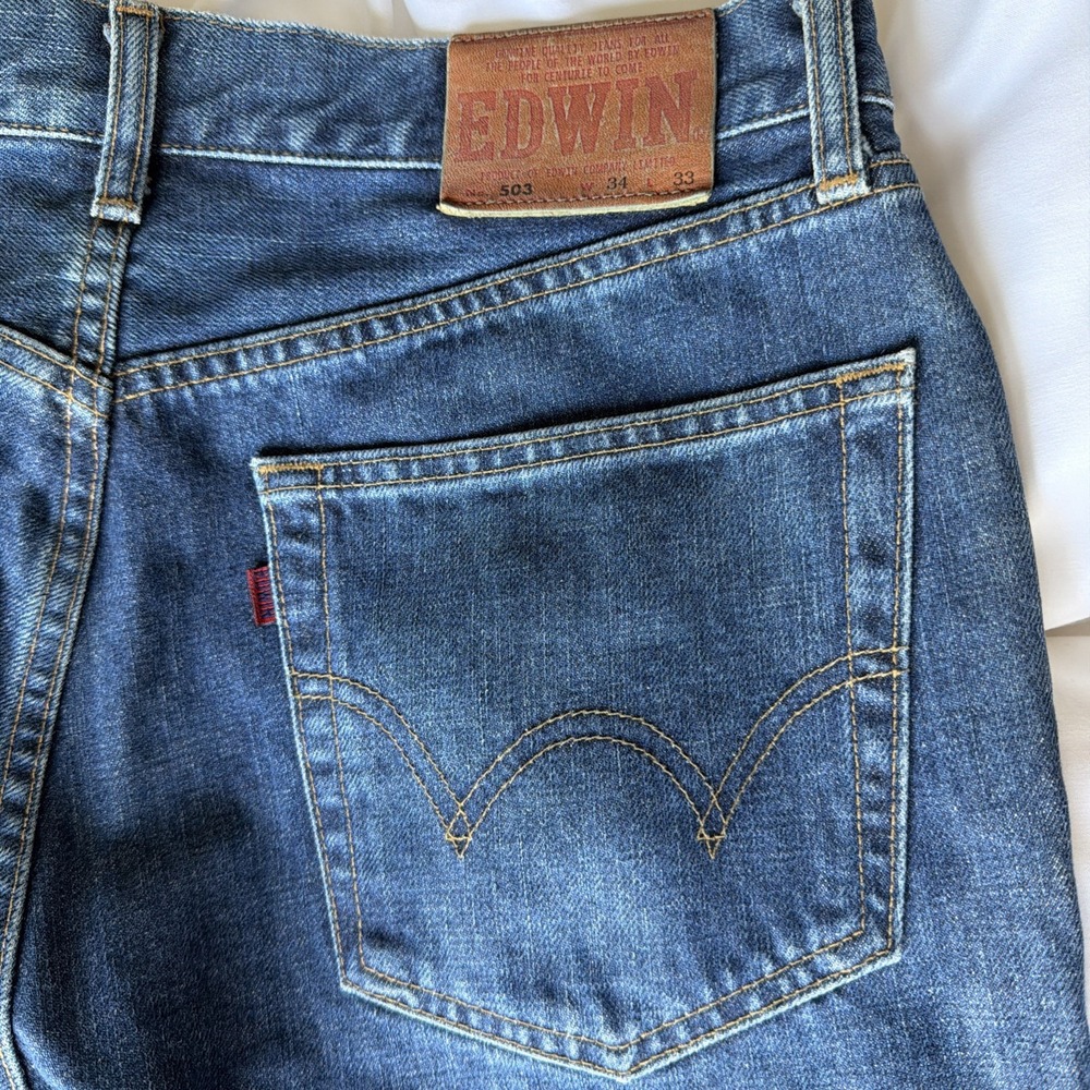 EDWIN Jeans Selvage Vintage 90's 503 Regular Straight 34x33 MADE IN JAPAN RARE